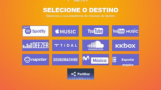 Passo 06 - Como transferir playlists de músicas de serviços de streaming de música. Fonte: Vitor Valeri