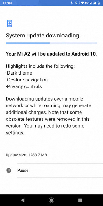 Android 10 no Mi A2
