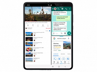 Galaxy Fold - multitarefa permite utilizar até 3 aplicativos simultâneos
