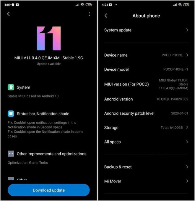 Pocophone F1 é atualizado para o Android 10 com MIUI 11