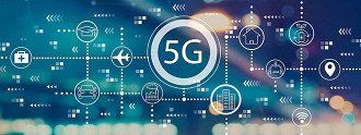 Tecnologia e conectividade 5G para smartphones, dispositivos inteligentes, Internet das Coisas (IoT) e muito mais 