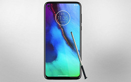 Renderização mostra smartphone da Motorola com caneta stylus