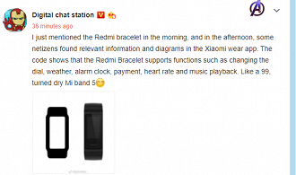 Detalhes sobre a smartband da Redmi