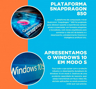 Processador Qualcomm Snapdragon 850 e Windows 10S
