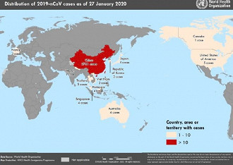 Casos do Coronavirus no mundo. Fonte: WHO