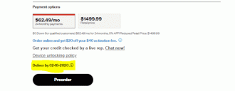 Nova data indicada no site da Verizon Nova data indicada no site da Verizon