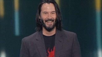 Ator Keanu Reeves em apresentação de Cyberpunk 2077. Fonte: Eurogamer