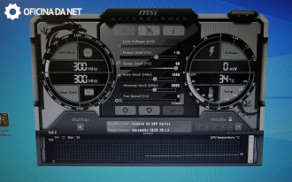 É neste painel do MSI Afterburner que faremos o Overclock