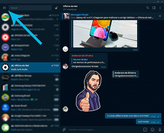 Passo 01 - Acesse o menu de opções do Telegram para Desktop