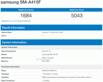 Galaxy A41 no Geekbench