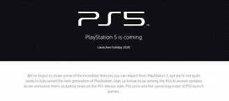 Página criada pela Sony para o console Playstation 5. Fonte: Playstation