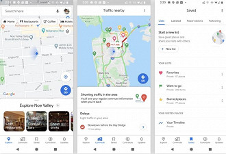 Novo layout com pequenas mudanças no Google Maps. Fonte: TheVerge