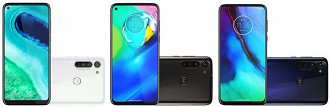 Da esquerda à direta: Moto G8, G8 Power e G Stylus