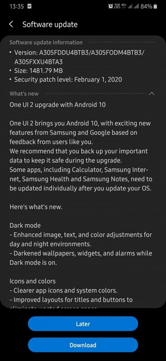 OneUI 2.0 no Galaxy A30