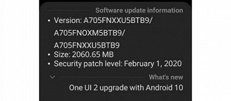 Android 10 no Galaxy A70