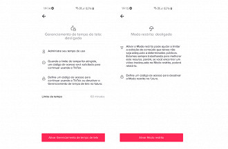 Gerenciamento de Tempo de Tela e Modo Restrito já estão disponíveis