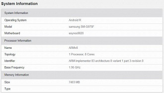 Possível Galaxy S10+ com Android 11 no Geekbench