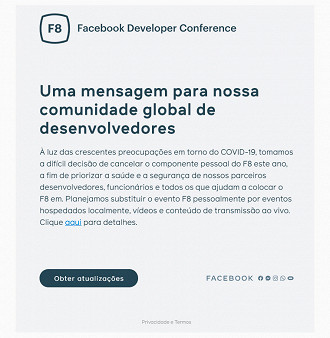 Preocupação com o COVID-19 faz Facebook cancelar a F8 2020