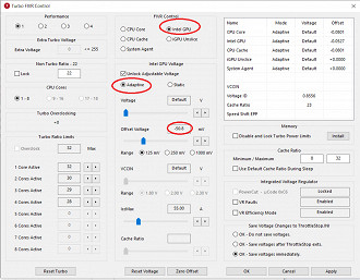 Copie as configurações para GUP Intel