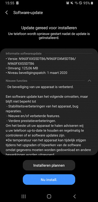 Patch de março no Galaxy Note 9 Patch de março no Galaxy Note 9