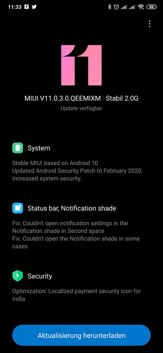 Android 10 no Mi Mix 3