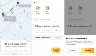 Tela do app 99 mostrando a opção bloquear. Fonte: Gizmodo