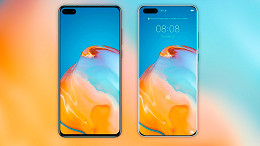 Renderização mostra design frontal do Huawei P40 e P40 Pro