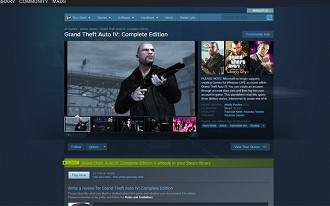 Página da Steam do GTA IV: Complete Edition