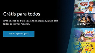 Banner de anúncio do conteúdo infantil gratuito no Amazon Prime Video. Fonte: Amazon