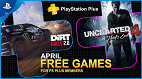 Jogos do mês de abril para a PS Plus são revelados: Uncharted 4 e Dirt Rally 2.0 Jogos do mês de abril para a PS Plus são revelados: Uncharted 4 e Dirt Rally 2.0