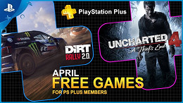 Jogos do mês de abril para a PS Plus são revelados: Uncharted 4 e Dirt Rally 2.0