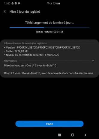 Android 10 no Galaxy Fold