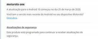 Android 10 chega ao Motorola One