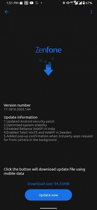 Patch de março no Zenfone 6