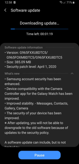 Patch de abril no Galaxy S9 e S9+