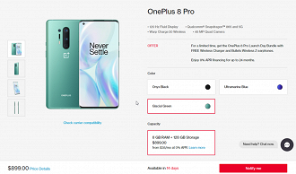 OnePlus 8 Pro já está fora de estoque