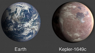 Comparação de tamanho entre a Terra e o novo exoplaneta - Divulgação: Nasa Comparação de tamanho entre a Terra e o novo exoplaneta - Divulgação: Nasa