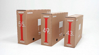 Novas caixas reutilizáveis e recicláveis da Samsung. Fonte: Samsung
