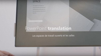 Tradução e legenda na apresentação em tempo real. Fonte: Microsoft (YouTube)