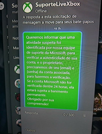 Golpe na Xbox Live do Brasil. Fonte: windowsclub