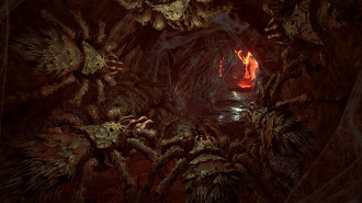 Aranhas gigantes em cena de Lord of the Rings: Gollum.