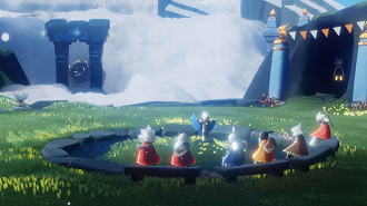 Imagem promovida pela ThatGameCompany para representar interação entre player em Sky: FIlhos da Luz