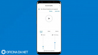 Mensagem indicando que agora é suportado fones de ouvido Bluetooth no app Sound Amplifier