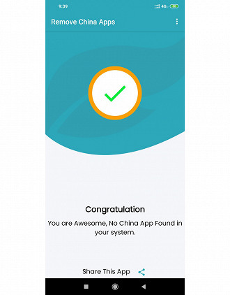 Tela final do dispositivo Android após ser limpo Tela final do dispositivo Android após ser limpo