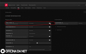 Ative a opção Radeon FreeSync
