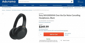 Headphone Sony WH-1000XM4 no site Adorama. Fonte: TheWalkmanBlog