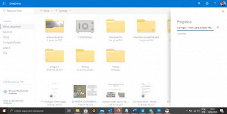 Site do OneDrive, serviço de armazenamento de arquivos na nuvem da Microsoft.