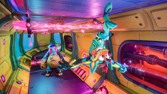 Crash utilizando a Gravity Mask. Fonte: Playstation Crash utilizando a Gravity Mask. Fonte: Playstation