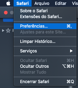 Preferências do Safari