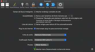 Preferências > Avançado > Mostrar menu Desenvolver na barra de menus